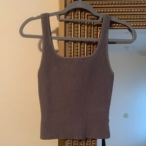 Babaton Charcoal Ribbed Tank Top
